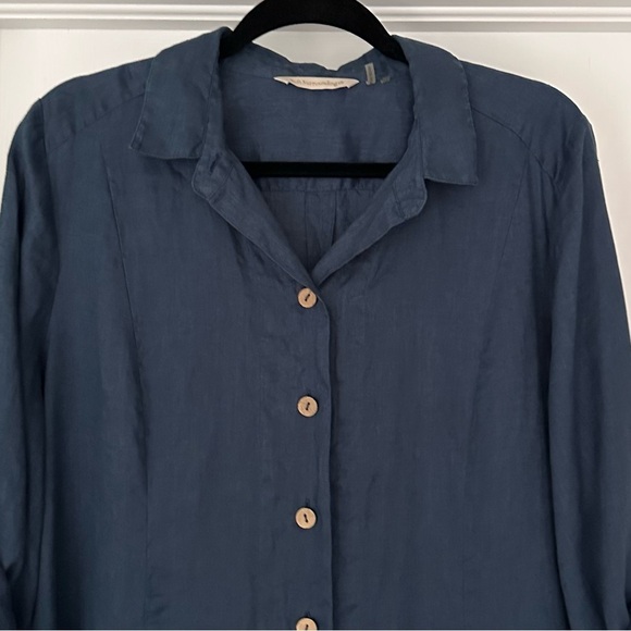 Soft Surroundings 100% Linen Button Down Tunic Lagenlook Minimalist Size Large - Picture 3 of 10